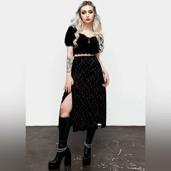 Disturbia Woe Midi Split Skirt - Picture 2 of 9